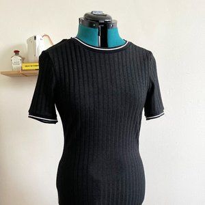 H&M Black Ribbed Bodycon Mini Dress